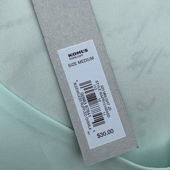 Apt 9 Sleeveless Ruffled Overlay - Moonlight Jade - Picture 13 of 15